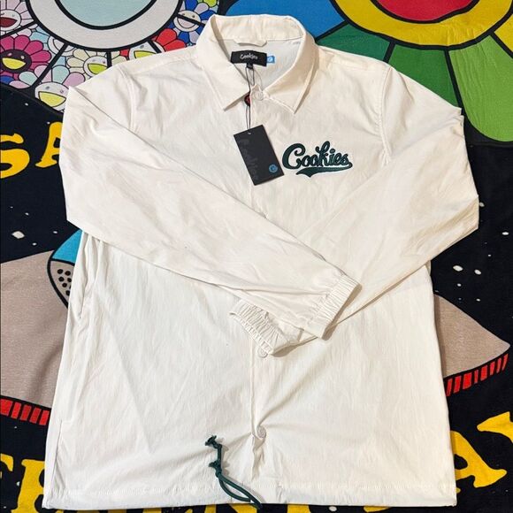 Cookies Sf Other - Cookies Men’s Lightweight White Coach Jacket with Cookies Logo